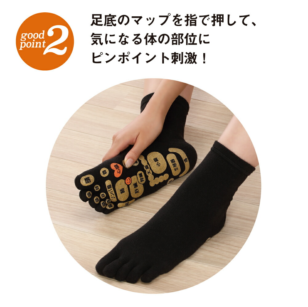 楽天市場】TSUBOレシピPLUS 両面足つぼ5本指ソックス 三笠 メンズ