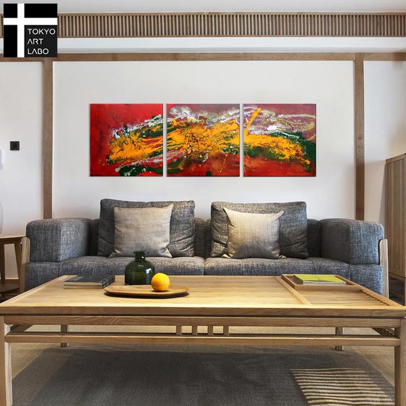 楽天市場】絵画 油絵 インテリア 壁掛け 抽象 モダンアート 3枚組 玄関
