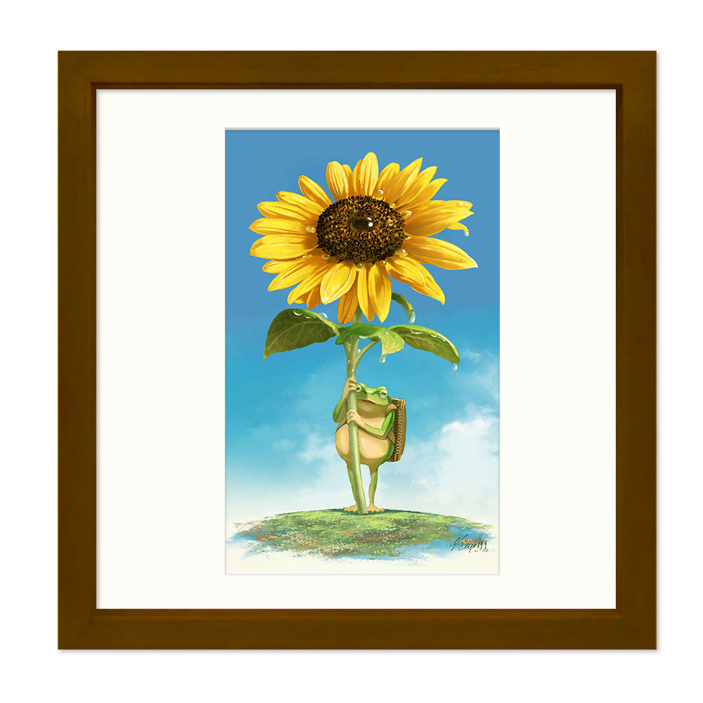 油絵 菅家令子 絵 絵画インテリア額付(青緑＋金色の枠)F4-081914女の子