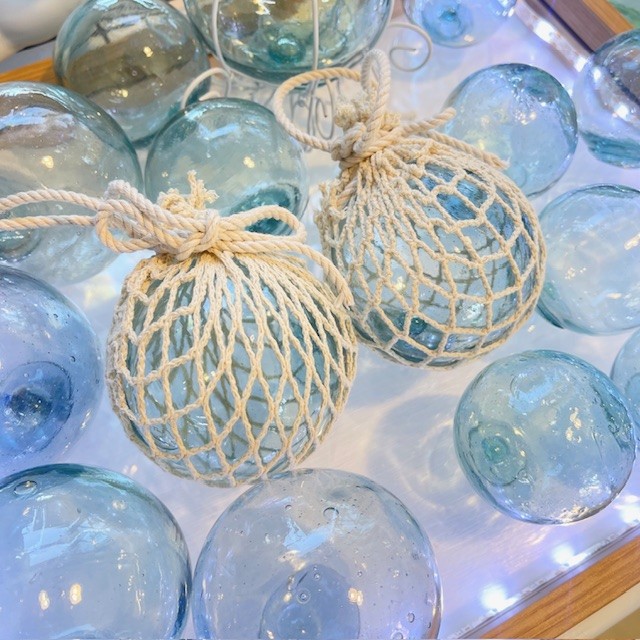 楽天市場】網入りビン玉、浮き球、浮き玉レトロガラス玉約8cm2個「約