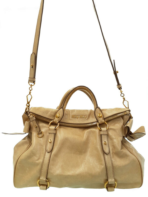 楽天市場】miumiu 2wayバッグ サイドリボンの通販