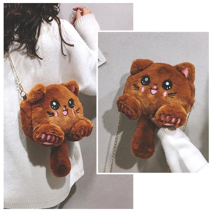 楽天市場】ネコ 猫 バッ ショルダーバッグ ぬいぐるみ かわいい 斜