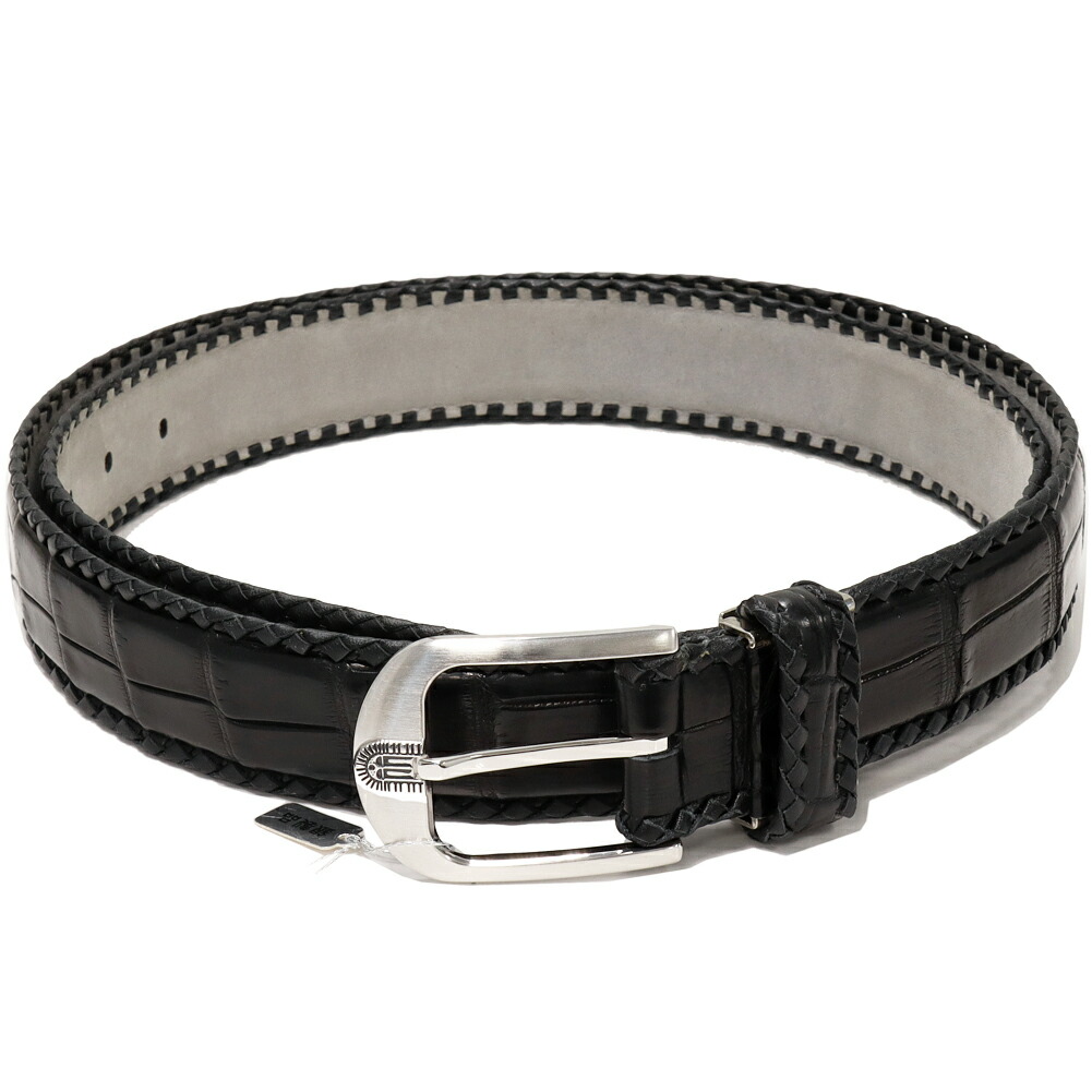 楽天市場】タケオニシダ ベルト マット加工クロコダイル 肚ワニ 黒