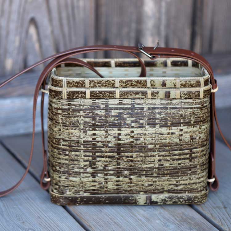 楽天市場】【国産】虎竹二段角魚籠 びく ビク 竹籠 竹かご 竹編み 角魚