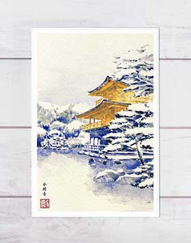 楽天市場】☆ 楽天ランキング1位入賞 ☆金閣寺 [ 雪景色 ] ( 冬 雪