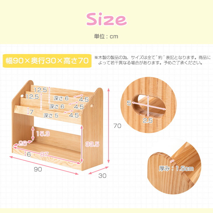 楽天市場】【正午~クーポン5％引】 現役ママが考えた絵本ラック 幅90