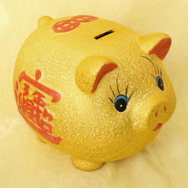楽天市場】横浜中華街名物・金運を呼び込む金ブタ招財貯金箱 9インチ