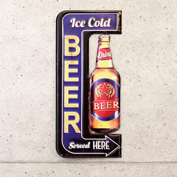 楽天市場】サインプレート ブリキ看板 BEER ICE COLD アイアンプレート