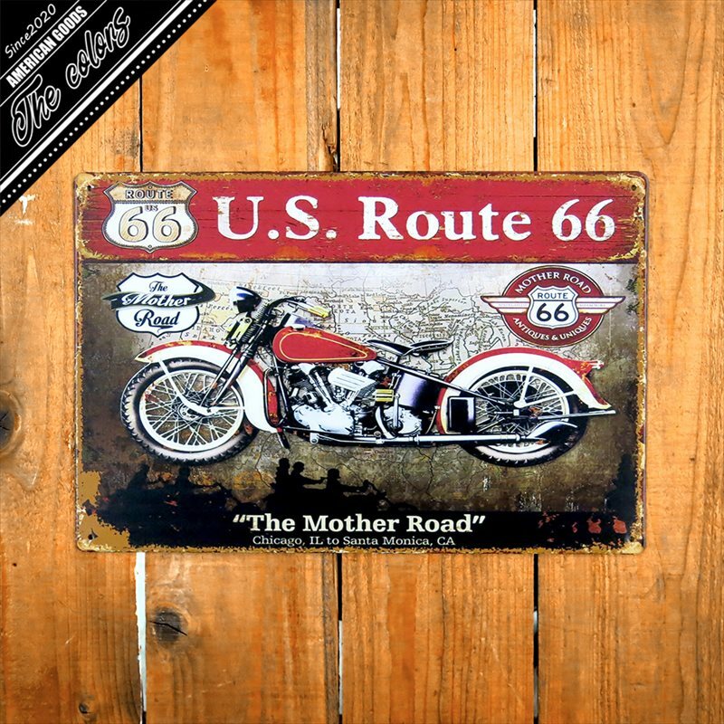 楽天市場】アメリカン雑貨 サインプレート ブリキ看板 ルート66 バイク