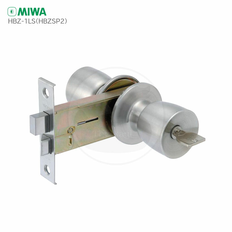 楽天市場】[平フロント型] MIWA 握り玉錠 HBZ-1LS 扉厚26-30mm BS100mm