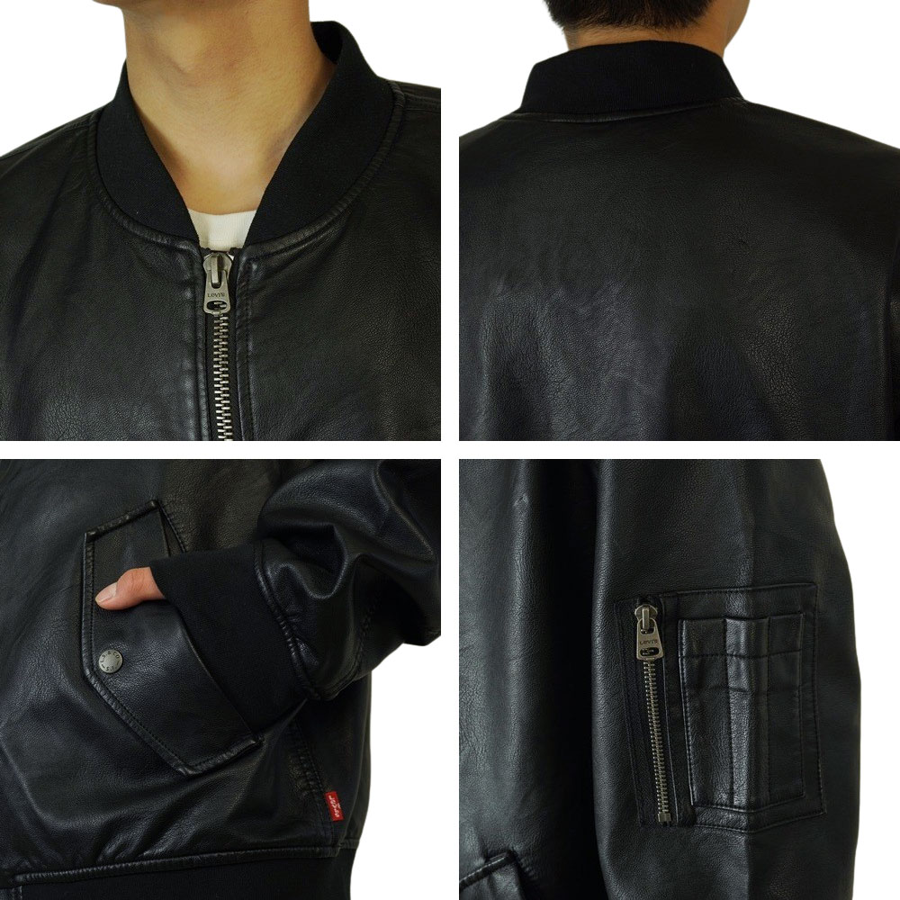 楽天市場】リーバイス LEVI'Sメンズ ジャケットFAUX LEATHER VARSITY