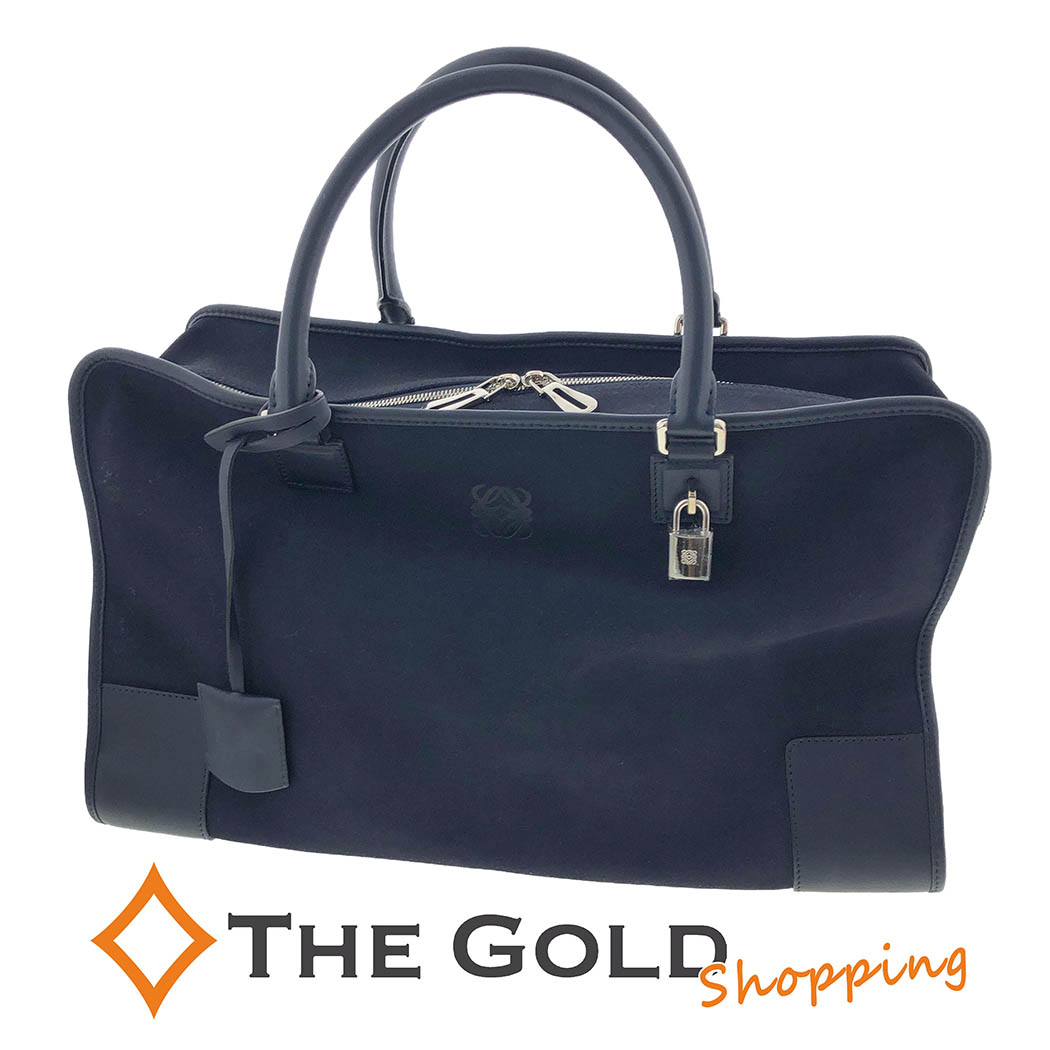 楽天市場】ロエベ アマソナ44 スエード ネイビー シルバー金具 メンズ