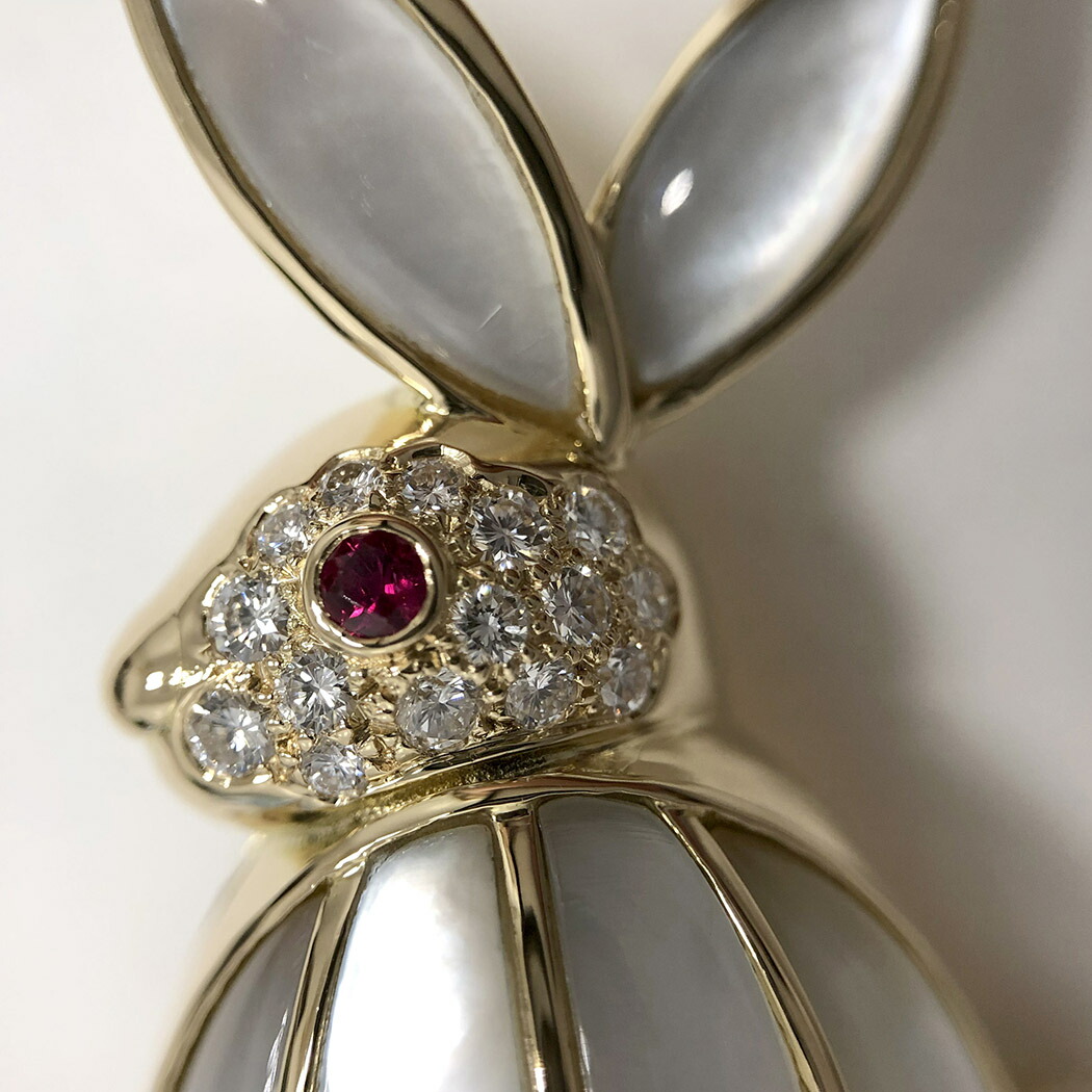 楽天市場】ヴァンクリーフ＆アーペル うさぎ ブローチ ダイヤモンド