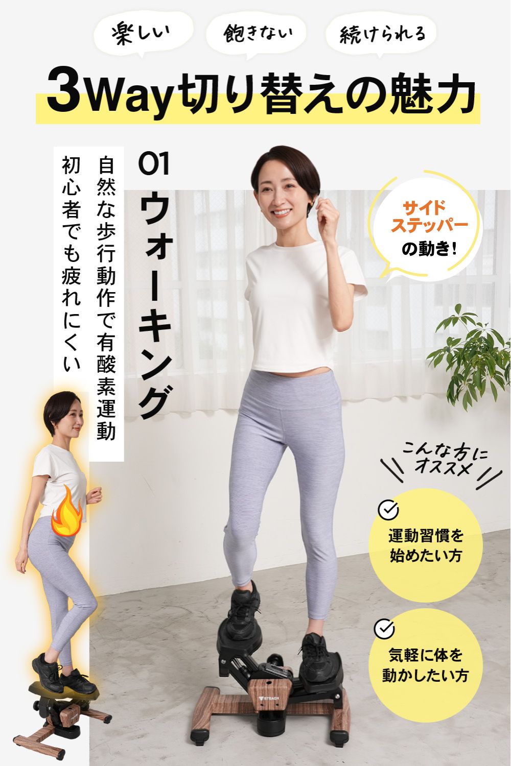 楽天市場】ツイストステッパー ステッパー 静音 3WAY サイドステッパー