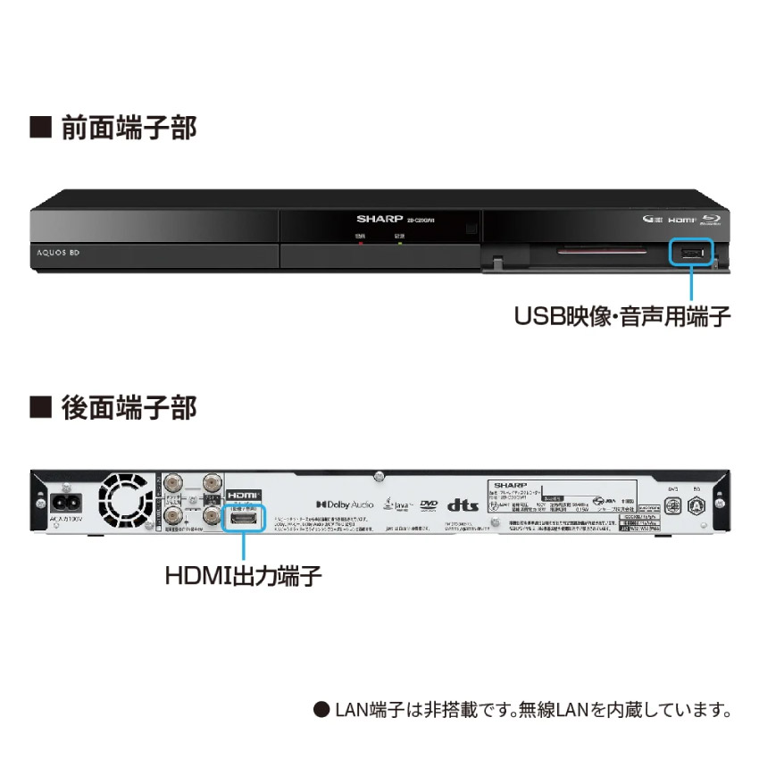 楽天市場】2024年最新モデル 2B-C10GW1 シャープ アクオス ブルーレイ