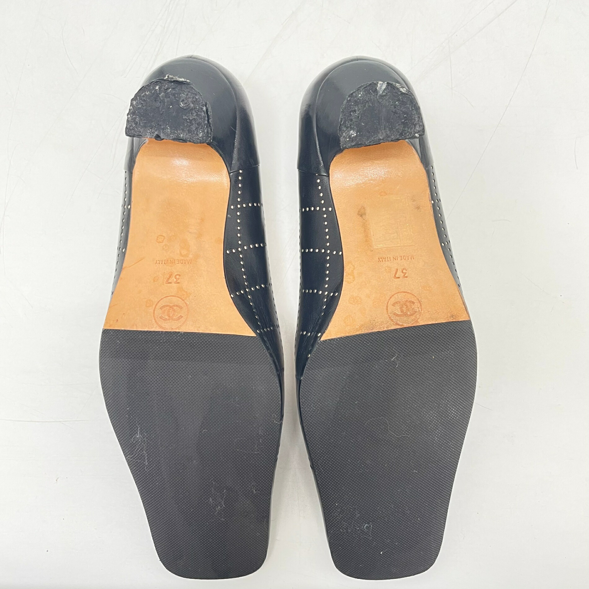 楽天市場】美品 CHANEL シャネル レザー パンプス ココマーク ブランド