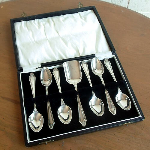 楽天市場】アンティーク シルバープレート スプーン7本セット 箱付き