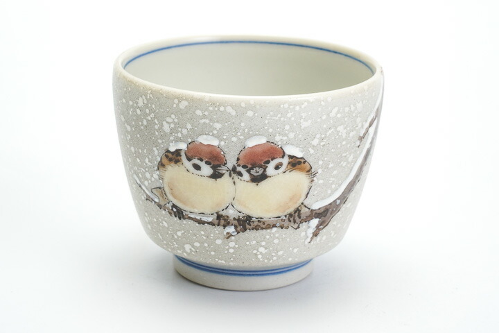 楽天市場】九谷焼 ぐい呑 雪二雀図 中村陶志人 送料無料 酒器 ぐい呑み