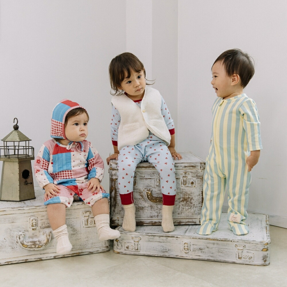 楽天市場】【FirstCloset×mioさん】 長袖ロンパース ボンネット付き