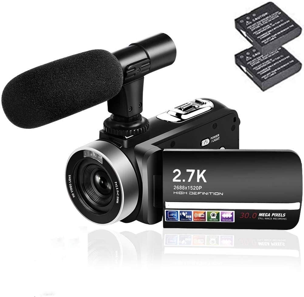 楽天市場】ビデオカメラ 2.7K デジタルカメラ 外付けマイクIR夜視機能