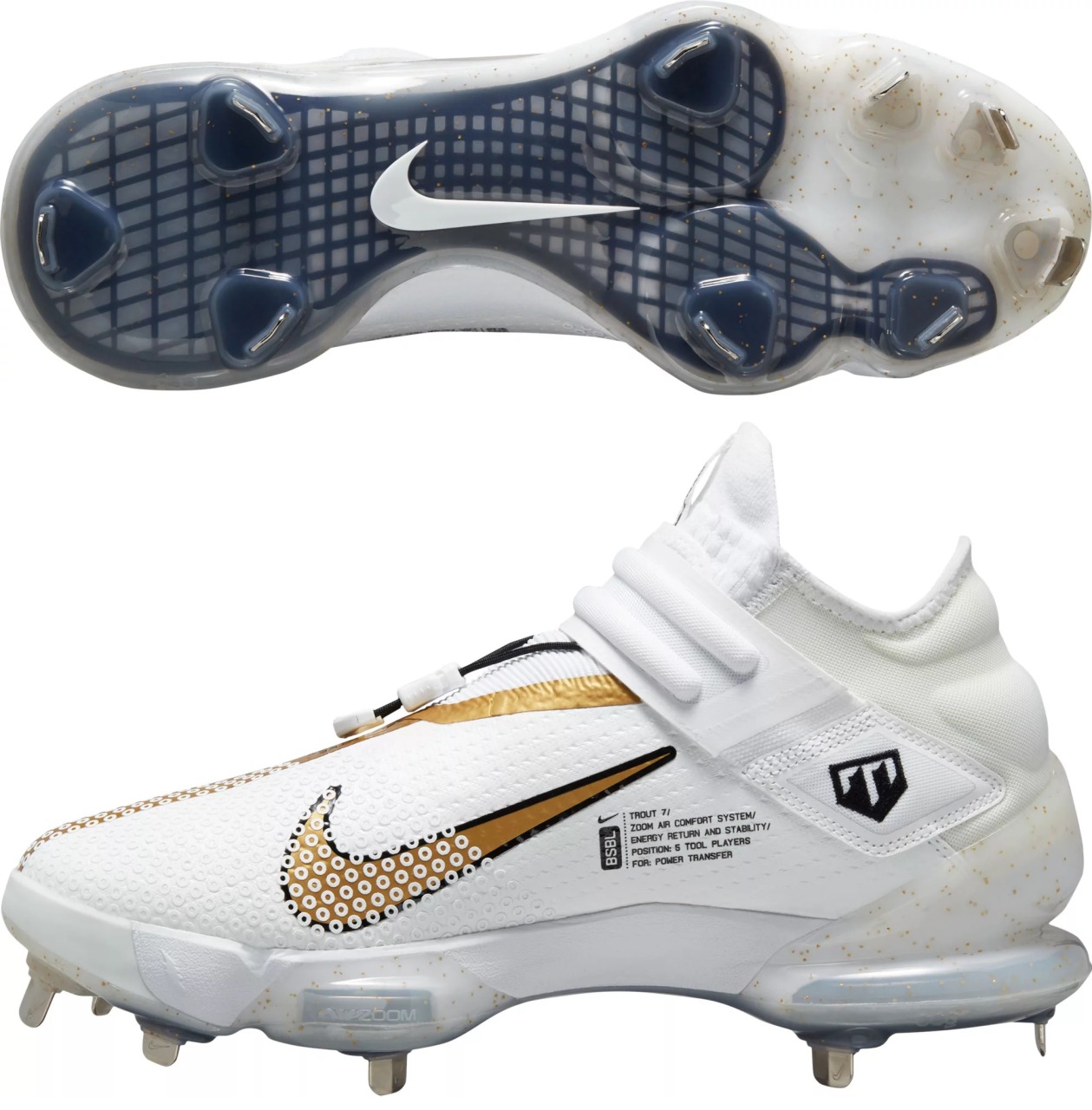 楽天市場】スパイク 野球 ハイカット 金具 黒 軽量 ネイビー マジック