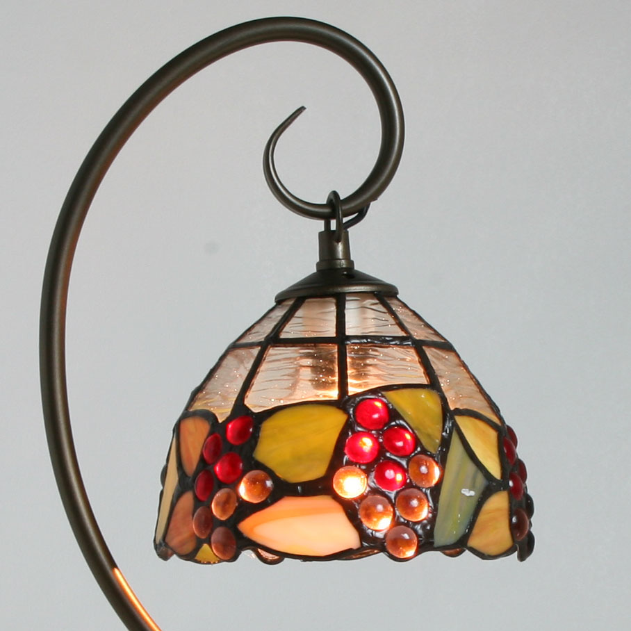 楽天市場】ステンドグラスランプ吊り型1アーム葡萄クリスタル