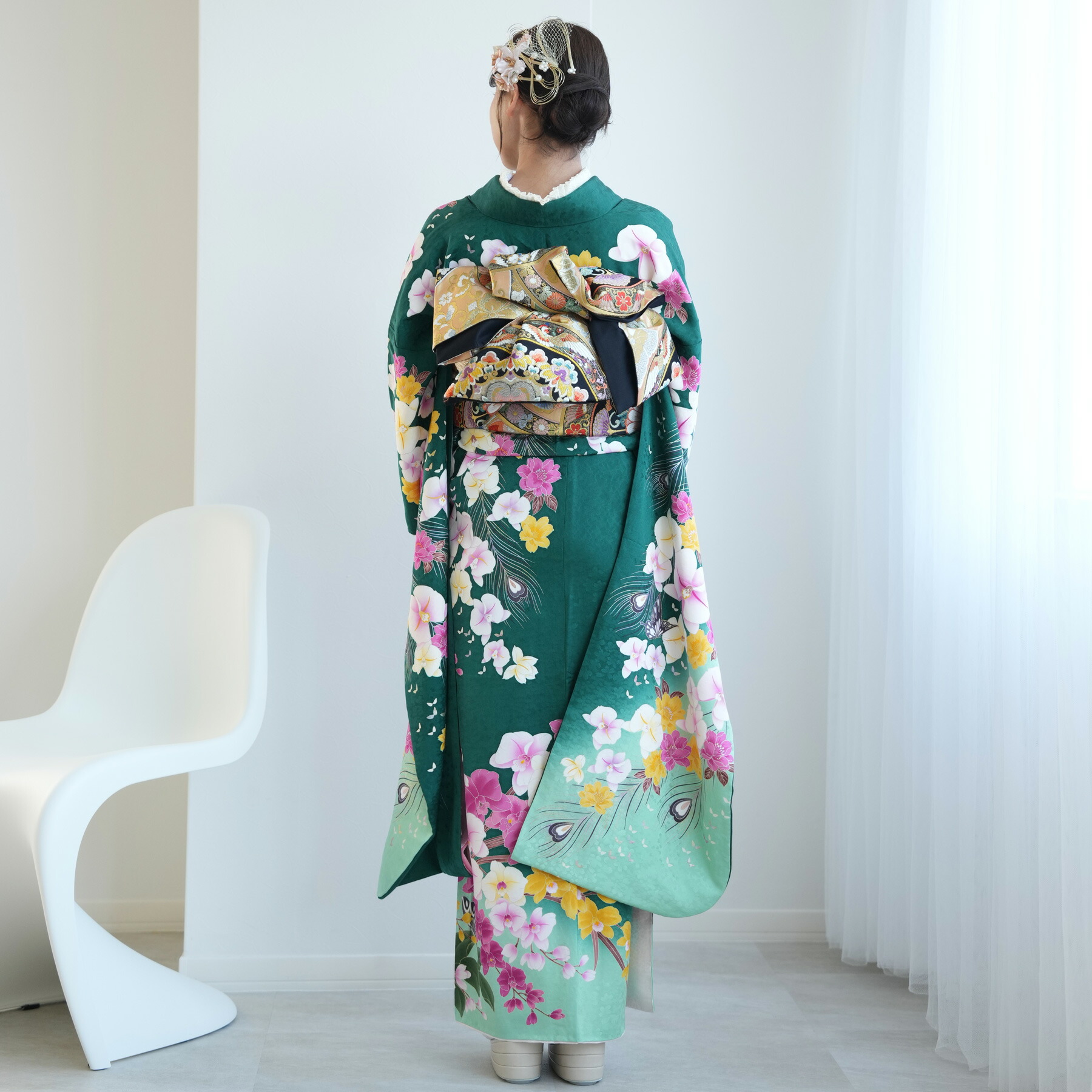 楽天市場】【レンタル】【振袖 正絹着物+正絹袋帯 21点セット 絵羽 緑