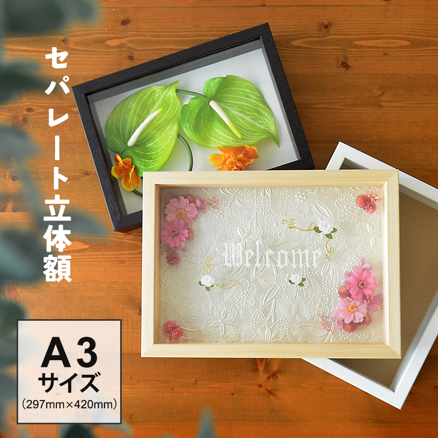 楽天市場】ウェルカムボード 額 ボックスフレーム 立体額 セパレート