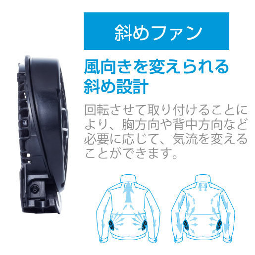 楽天市場】【空調風神服】ハイパワーファンセット ななめファン