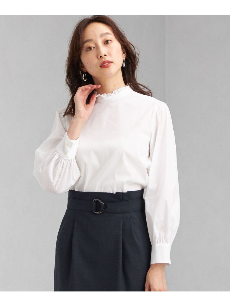 楽天市場】【SALE／70%OFF】ブロード スタンド フリル ネック ブラウス