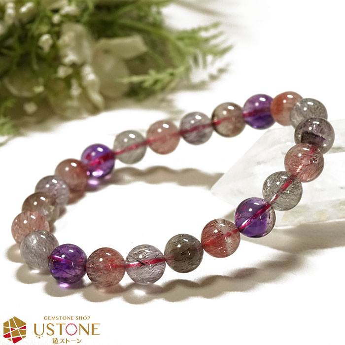 楽天市場】スーパーセブン AA 8.5mm ブレスレット ブラジル産 天然石