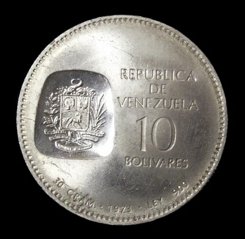 ベネズエラ 10ボリバル 銀貨(1973年) Venezuela 10 Bolivares Y 45
