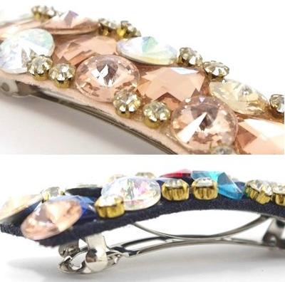 楽天市場】【残り1p】バレッタ スワロフスキー カットガラス スクエア