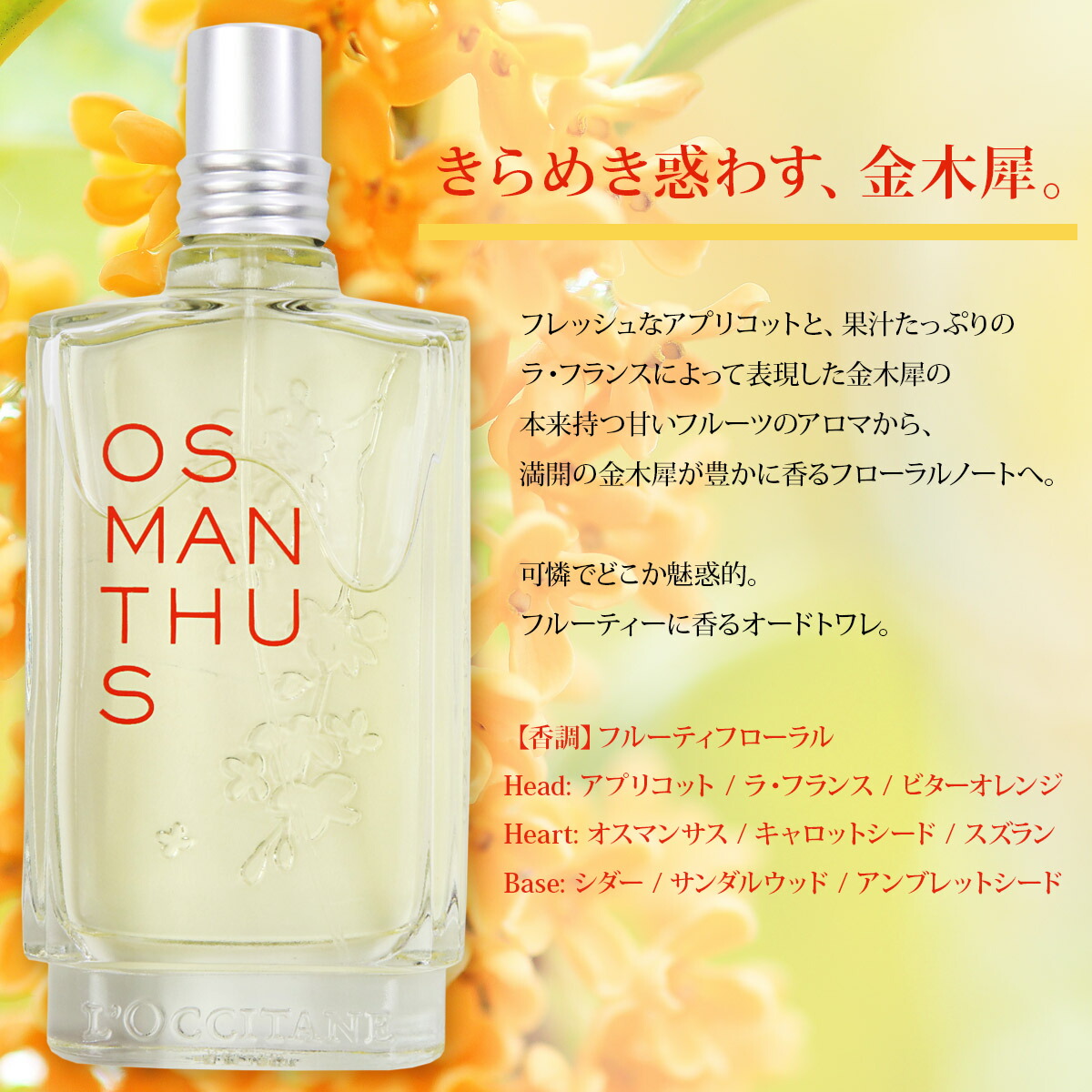 楽天市場】L'OCCITANE ロクシタン 金木犀 香水 オスマンサス