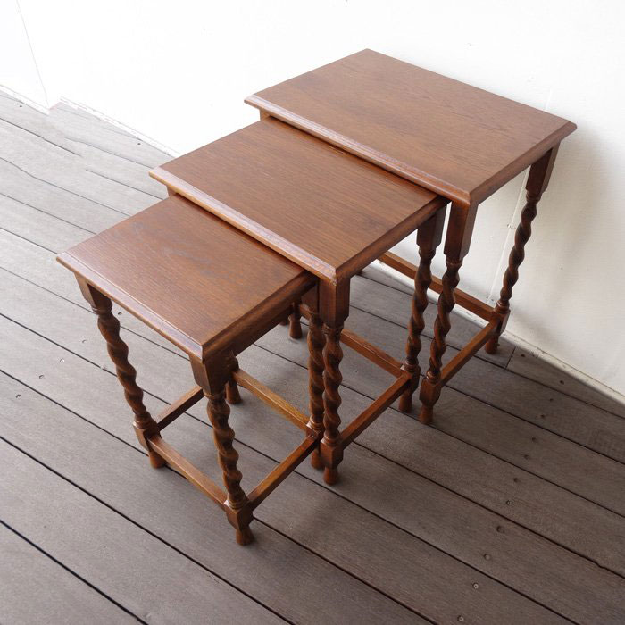 楽天市場】サイドテーブル ネストテーブル クラシック家具 オーク無垢