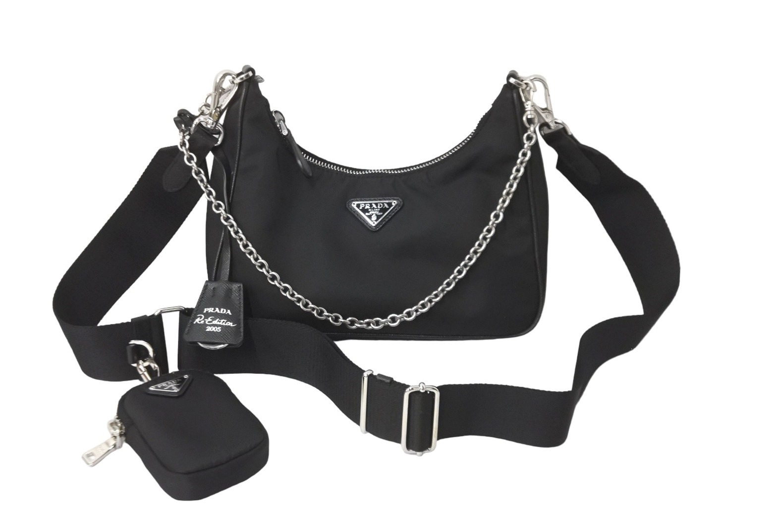 楽天市場】PRADA プラダ ホーボー チェーン 2WAY ショルダーバッグ RE