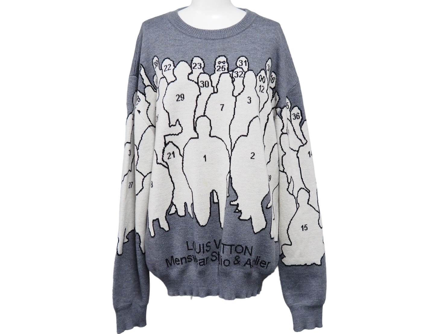 LVロゴLouis Vuitton インターシャ クルーネックセーター