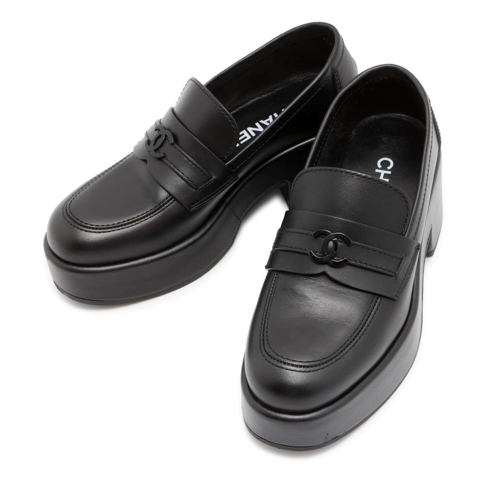 楽天市場】シャネル ローファー ココマーク 厚底 レザー レディース