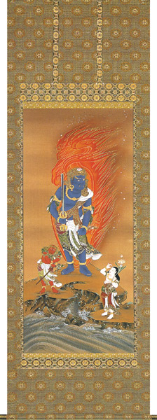 楽天市場】掛け軸 掛軸（かけじく）不動明王（中村 永湖）[尺八立]全国