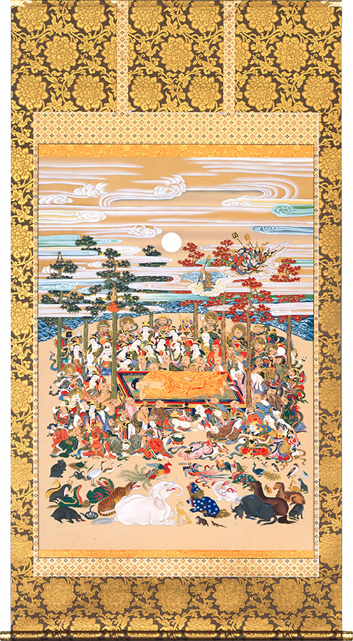 楽天市場】掛け軸 掛軸 釈迦涅槃図 松井翔雲 尺三立(107×195cm) 高級桐