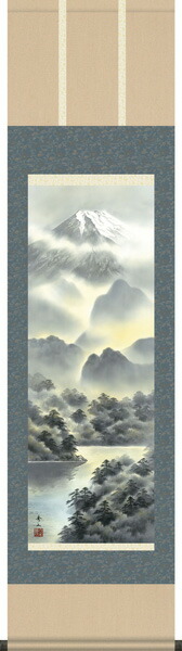 楽天市場】掛け軸 掛軸（かけじく）尺三幅 富士麗浄（鈴村 秀山