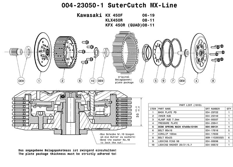 楽天市場】SUTERCLUTCH スータークラッチ MXLINE モトクロス クラッチ