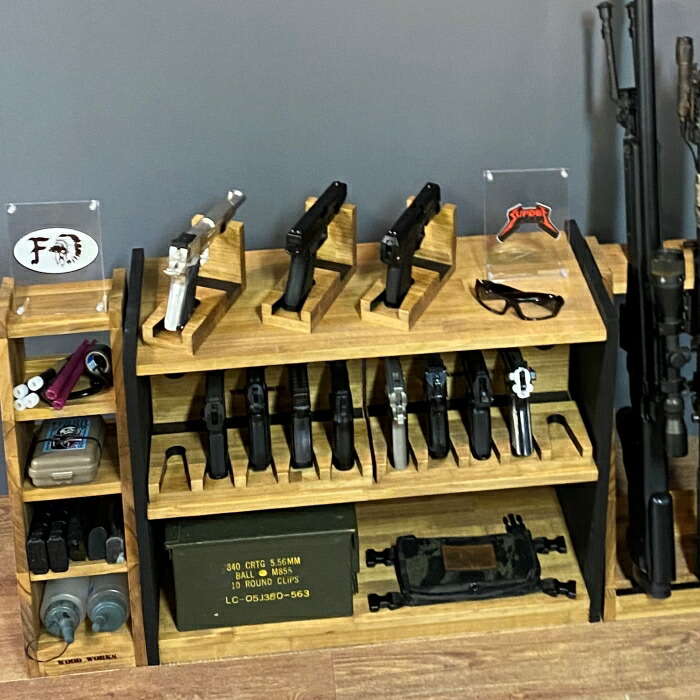 楽天市場】月間優良ショップ連続受賞 WOODWORKS ハンドガンスタンド 1
