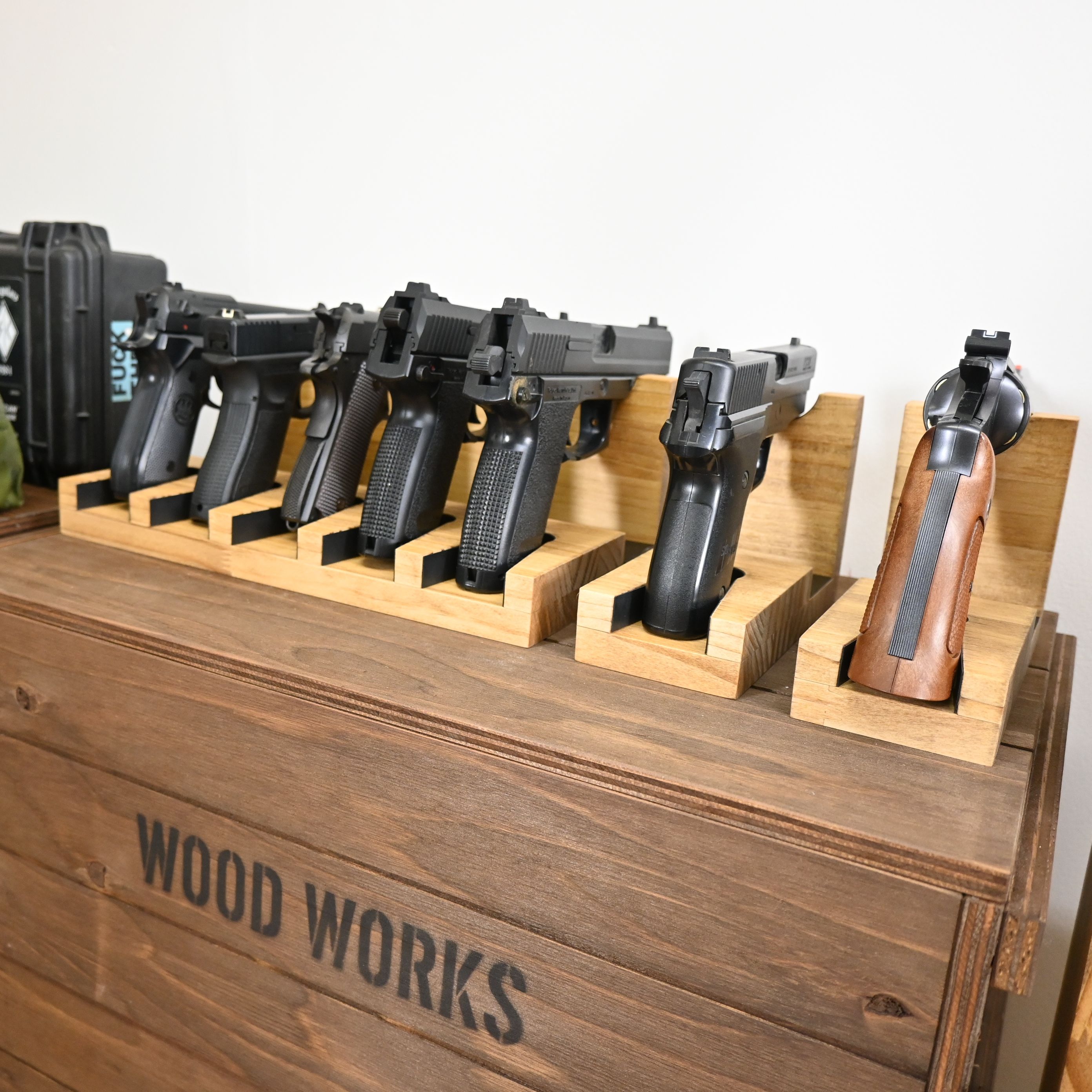 楽天市場】月間優良ショップ連続受賞 WOODWORKS ガンスタンド 5丁掛