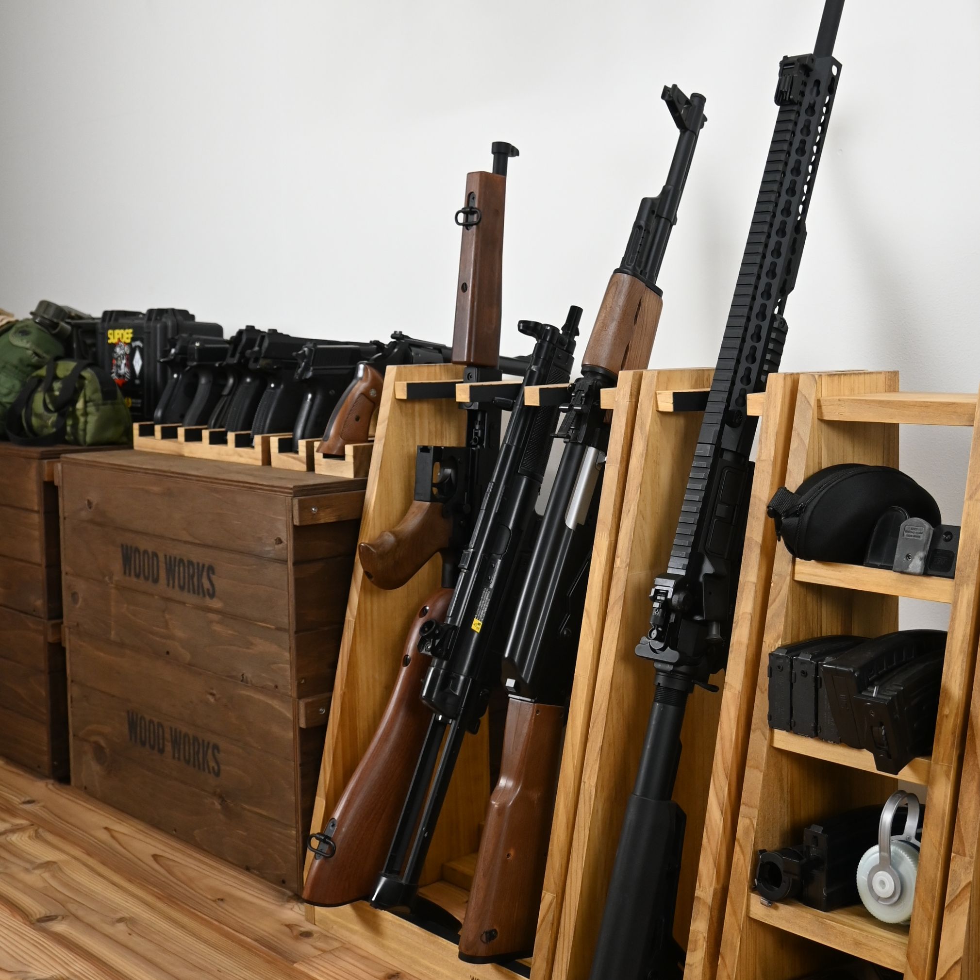 楽天市場】月間優良ショップ連続受賞 WOODWORKS ガンスタンド 5丁掛