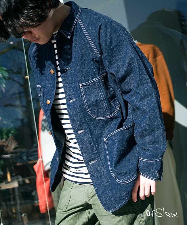 楽天市場】[03-6140-81] orSlow(オアスロウ)DENIM COVER ALL (50's