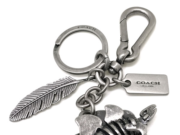 楽天市場】COACH コーチ キーホルダー 恐竜 ステゴサウルス シルバー