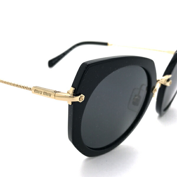 楽天市場】miu miu サングラス ミュウミュウ レディース ブラック 0MU