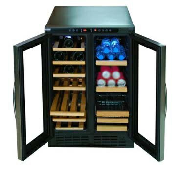 楽天市場】デバイスタイル 左右独立温度管理ツインルームワインセラー