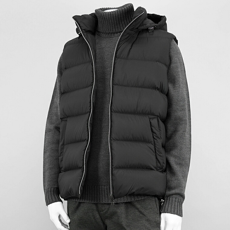 楽天市場】ヘルノ HERNO メンズ ダウンベスト PI001186U 12456Z BLACK